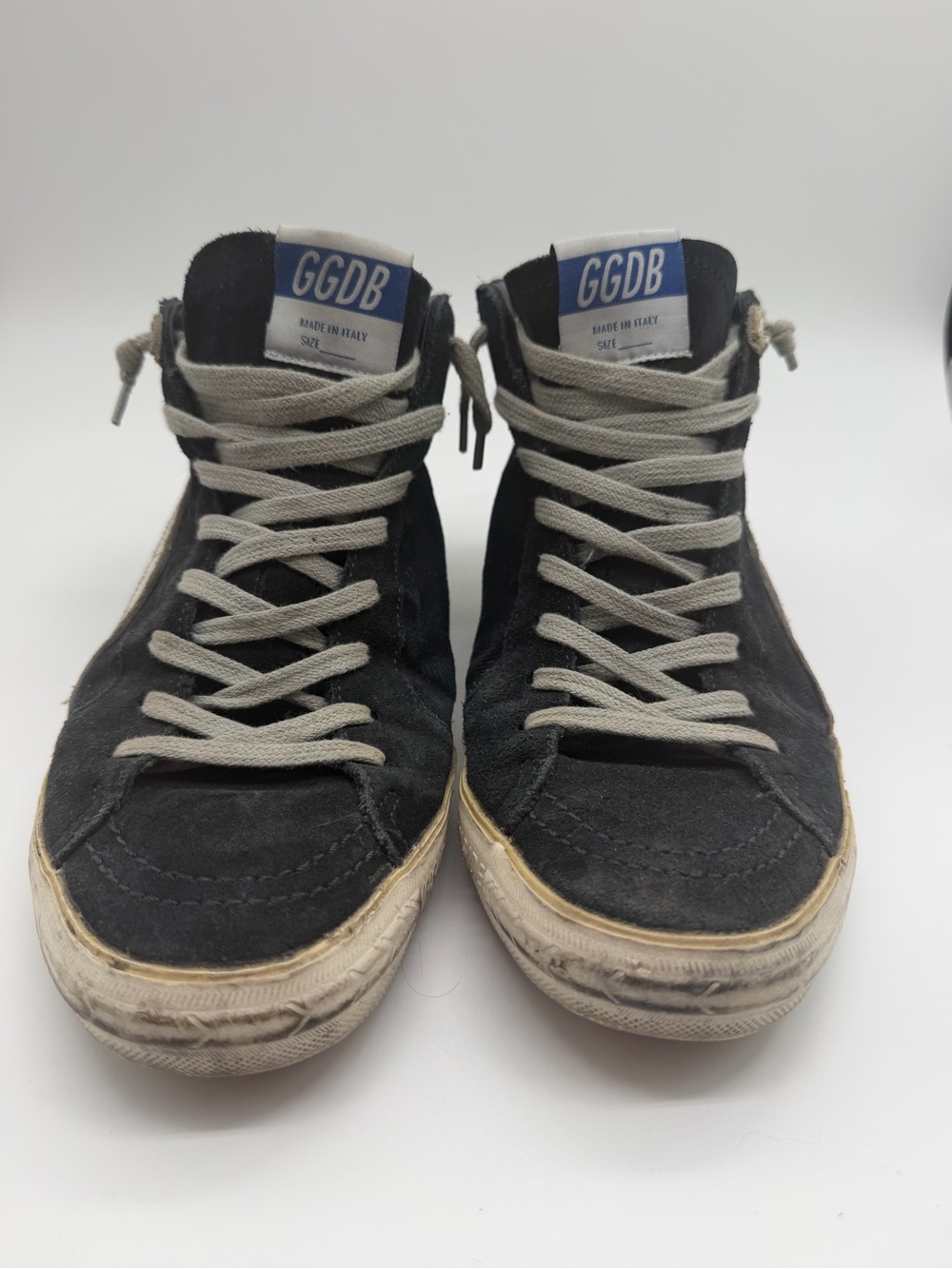 Golden Goose Black High-Top Sneakers with White Laces Sz 38 EU - Picture 3 of 9